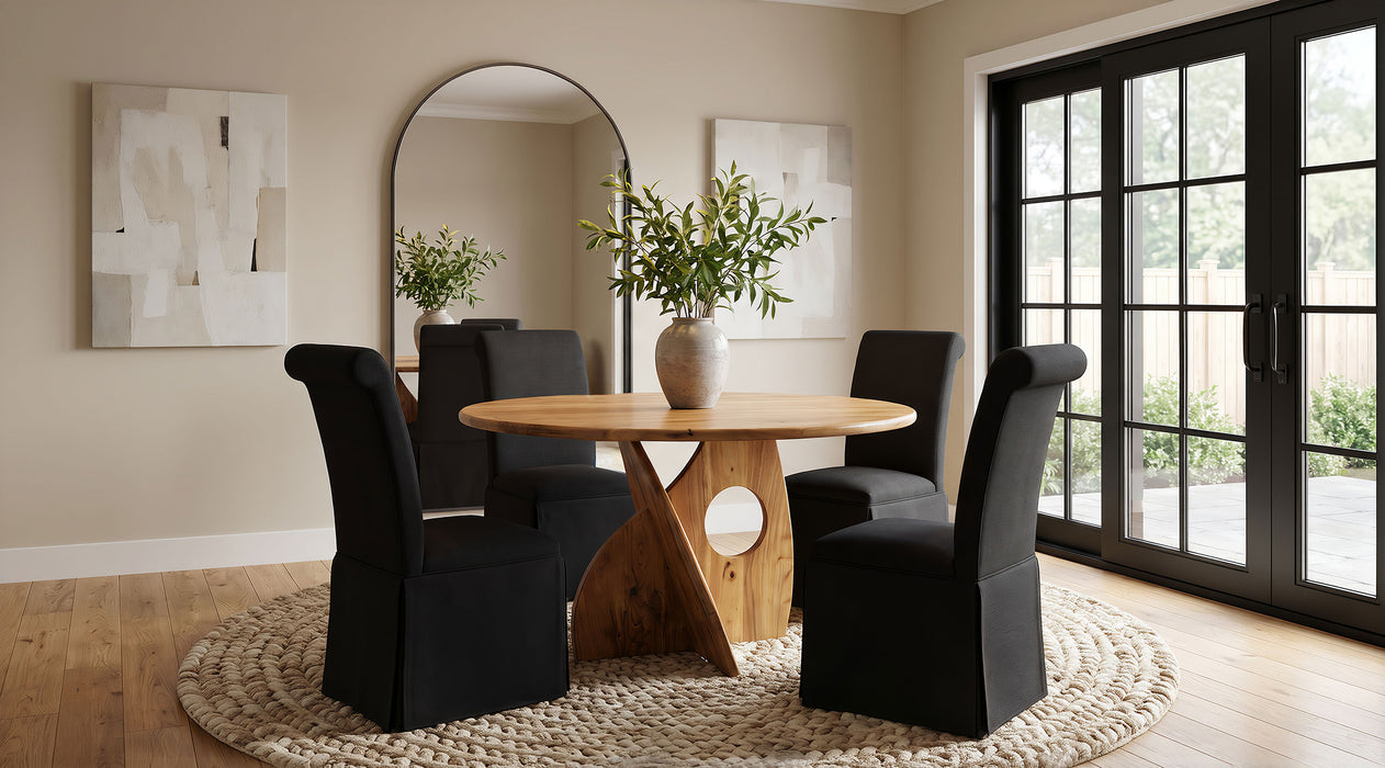 Shawna Upholstered Skirted Side Chair Black (Set of 2)