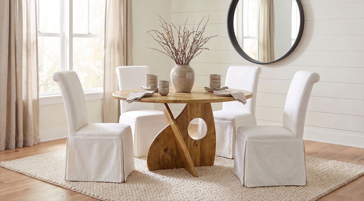 Shawna Upholstered Skirted Side Chair White (Set of 2)