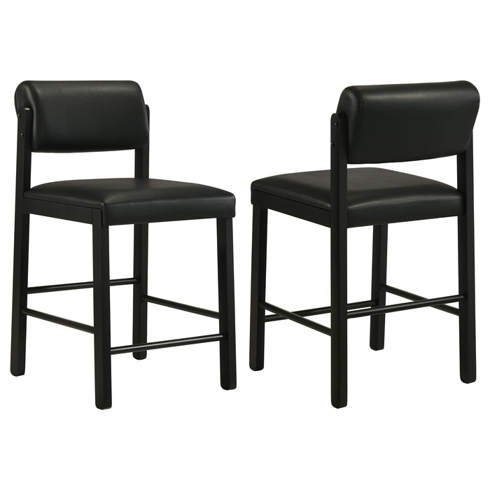 Kehoe Upholstered Counter Height Chair Black (Set of 2)