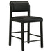 Pair of black Kehoe upholstered counter height chairs by CoasterEveryday, featuring padded seats and modern design, set of two.