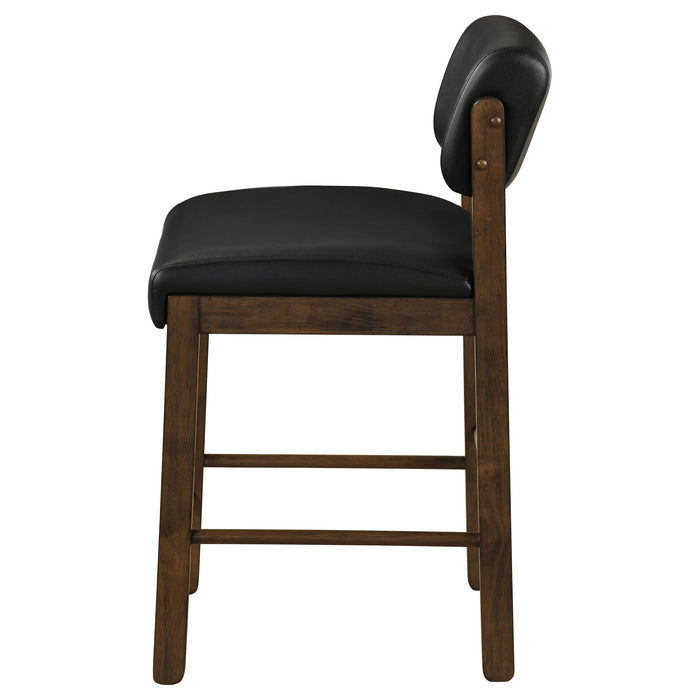Kehoe Upholstered Counter Height Chair Black and Walnut (Set of 2)