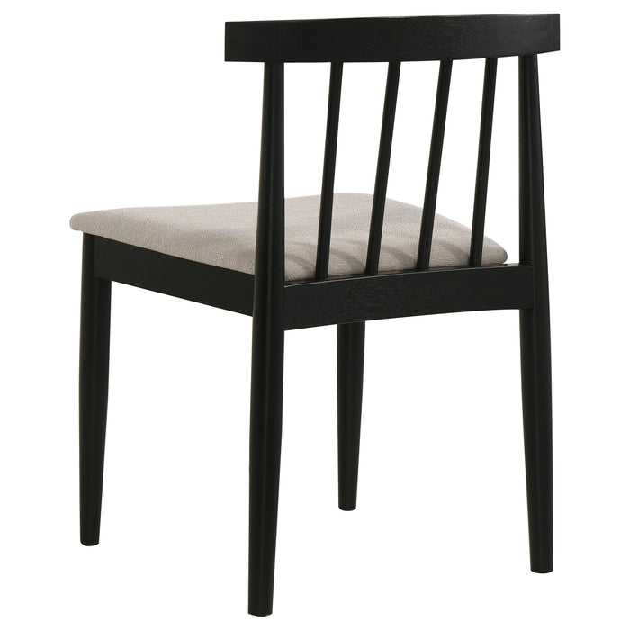 Hamlyn 5-piece Round Wood Dining Set Wheat and Black