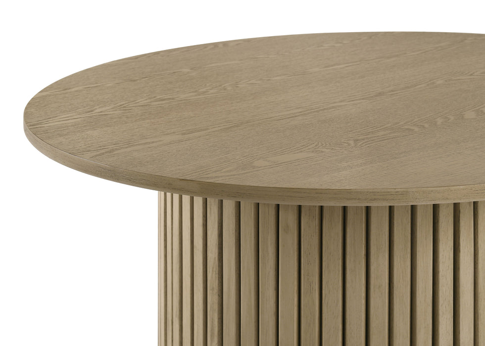 Hamlyn 5-piece Round Wood Dining Set Cream and Natural Oak