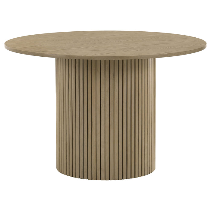 Hamlyn 5-piece Round Wood Dining Set Grey and Natural Oak