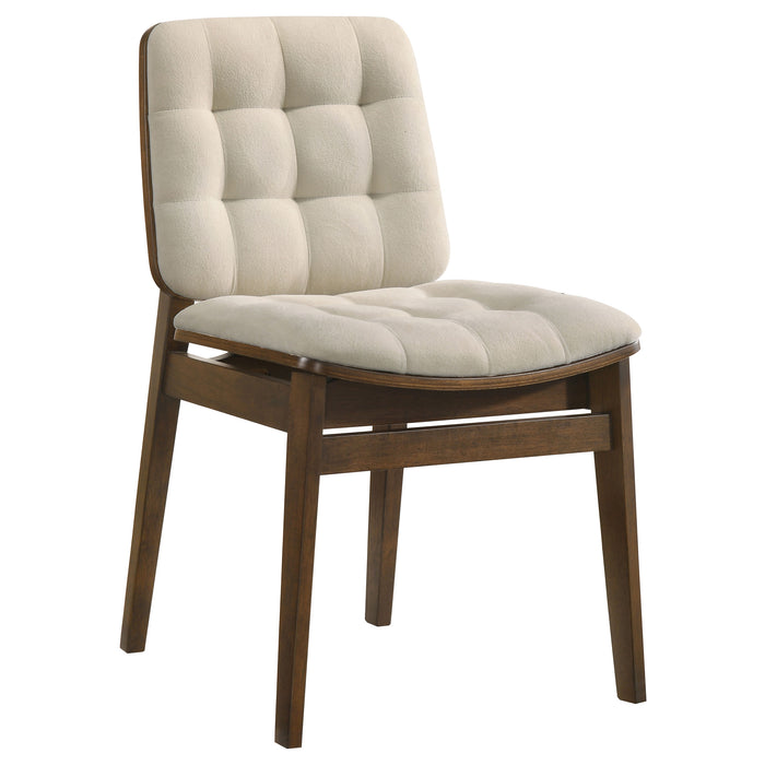 Hamlyn 5-piece Round Wood Dining Set Cream and Walnut