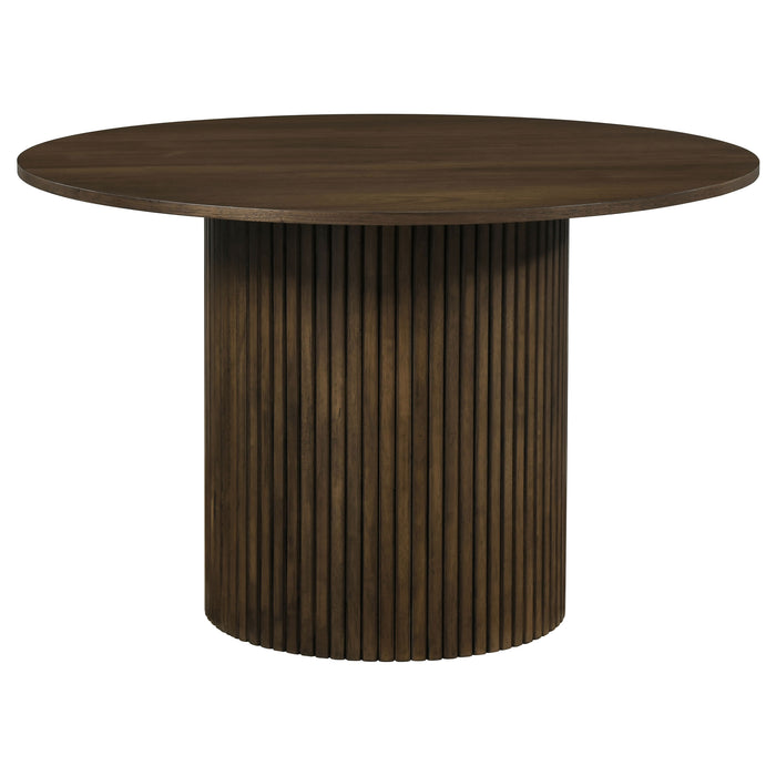 Hamlyn 5-piece Round Wood Dining Set Grey and Walnut