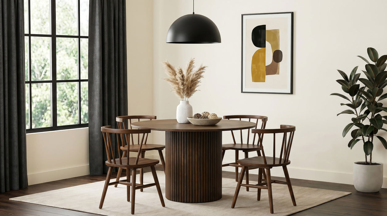 Hamlyn 47-inch Round Wood Dining Room Table Walnut