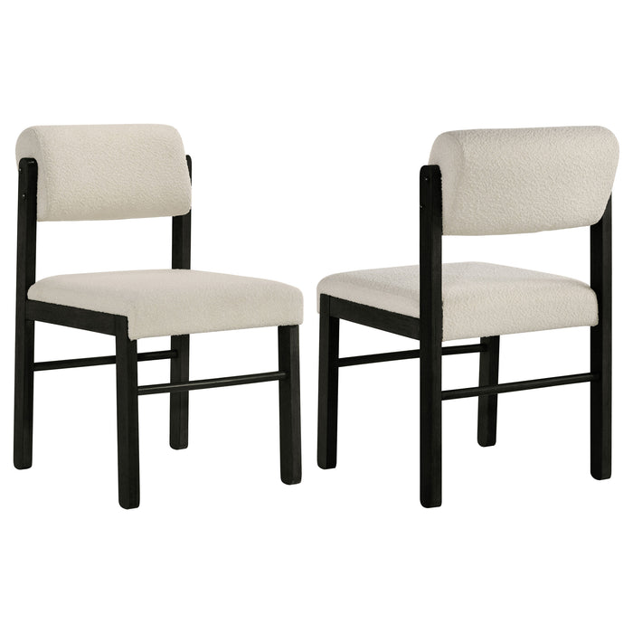 Kehoe Upholstered Dining Side Chair Cream and Black (Set of 2)