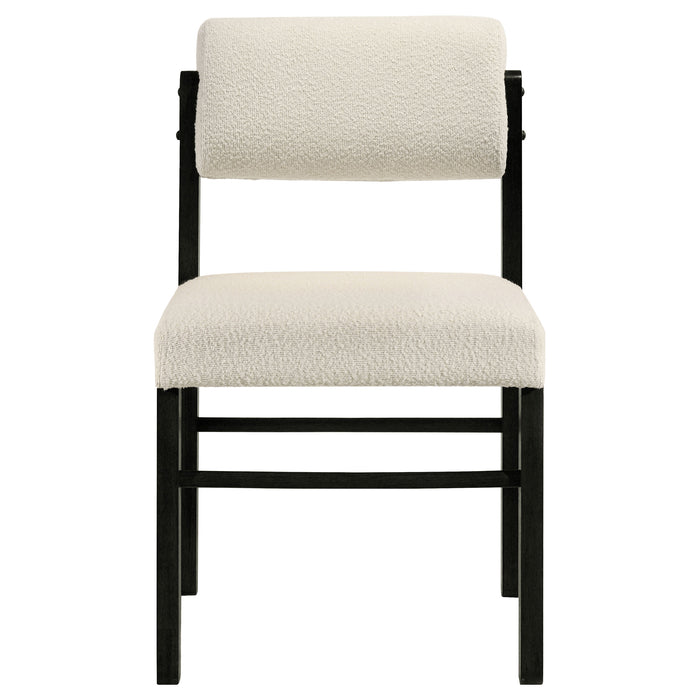 Kehoe Upholstered Dining Side Chair Cream and Black (Set of 2)