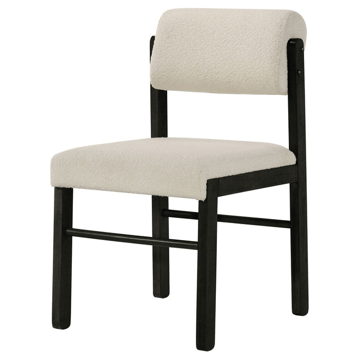 Kehoe Upholstered Dining Side Chair Cream and Black (Set of 2)