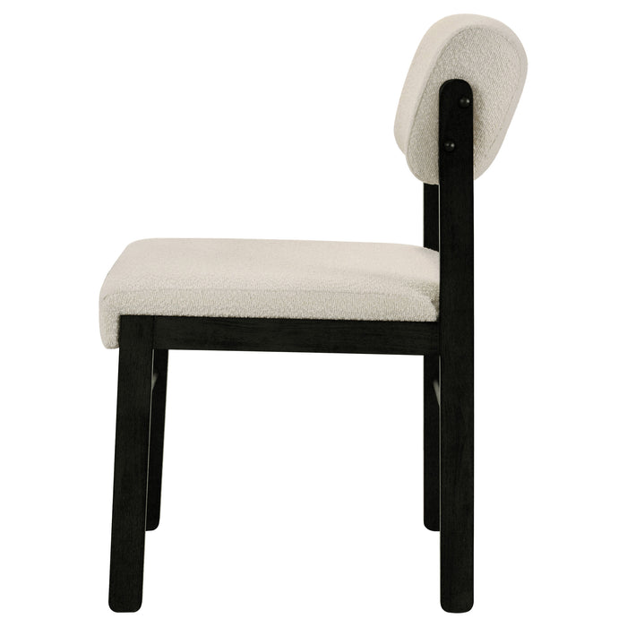 Kehoe Upholstered Dining Side Chair Cream and Black (Set of 2)