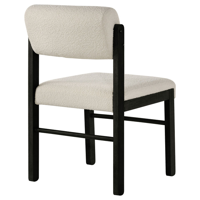 Kehoe Upholstered Dining Side Chair Cream and Black (Set of 2)