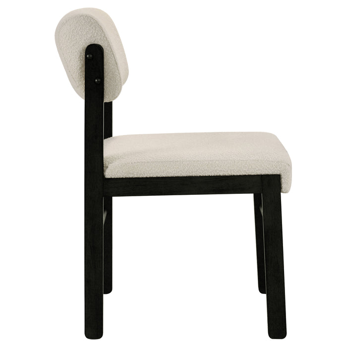 Kehoe Upholstered Dining Side Chair Cream and Black (Set of 2)