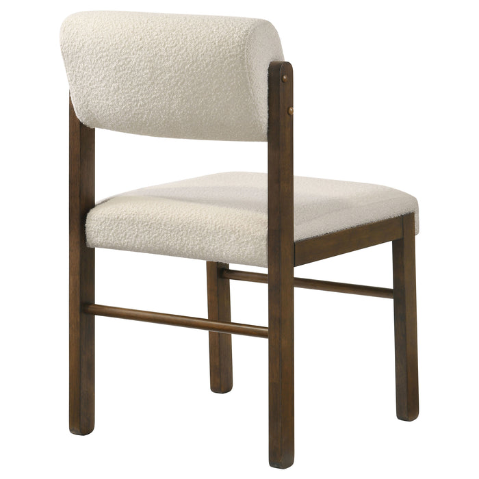 Kehoe Upholstered Dining Side Chair Cream and Walnut (Set of 2)