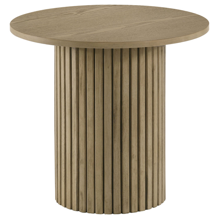 Hamlyn 5-piece Round Wood Counter Height Dining Set Grey and Natural Oak