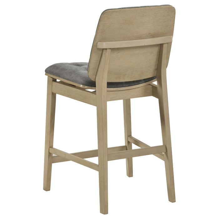 Hamlyn 5-piece Round Wood Counter Height Dining Set Grey and Natural Oak