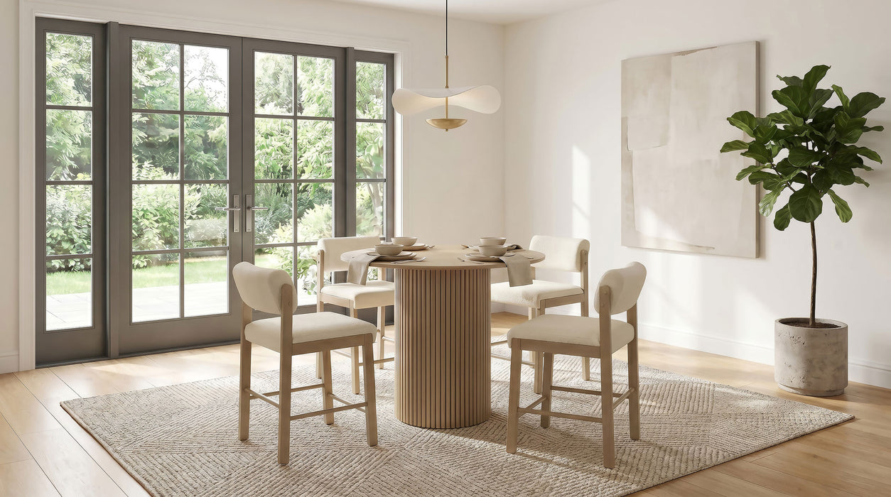 Hamlyn 43-inch Round Wood Counter Height Dining Table Natural Oak