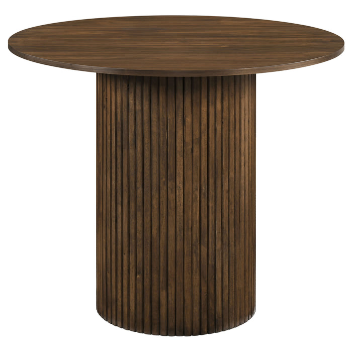 Hamlyn 5-piece Round Wood Counter Height Dining Set Cream and Walnut