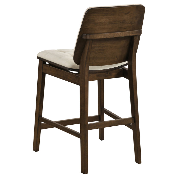 Hamlyn 5-piece Round Wood Counter Height Dining Set Cream and Walnut