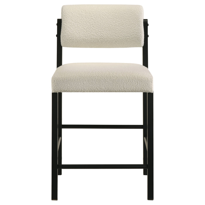 Kehoe Upholstered Counter Height Chair Cream and Black (Set of 2)