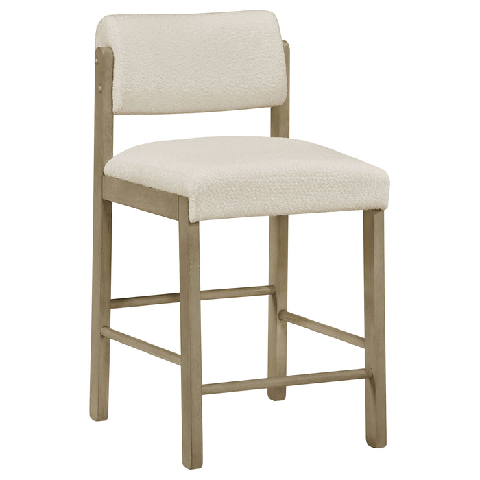 Kehoe Upholstered Counter Height Chair Cream and Natural Oak (Set of 2)