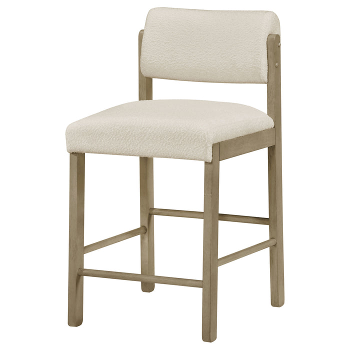 Kehoe Upholstered Counter Height Chair Cream and Natural Oak (Set of 2)