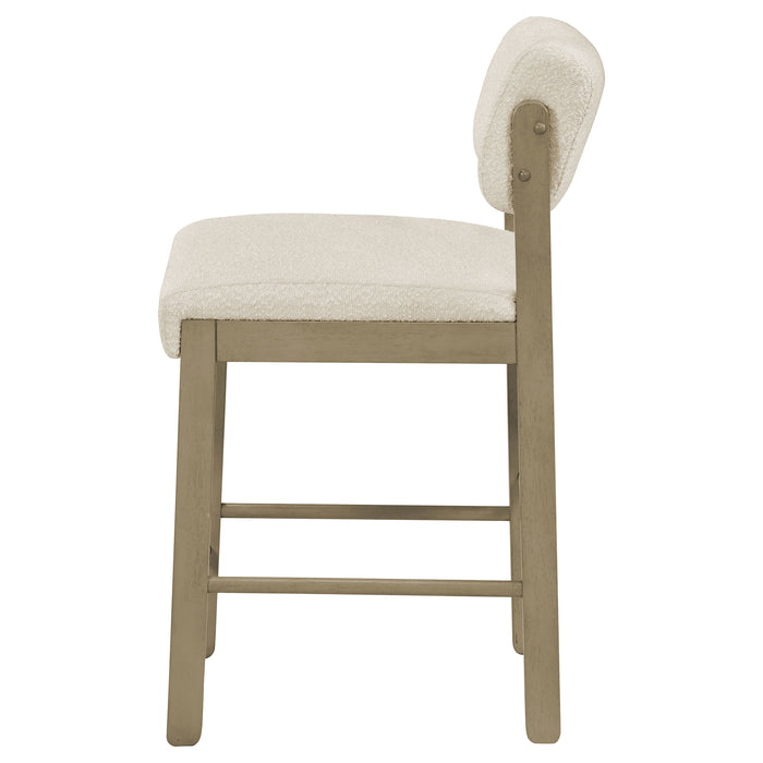 Kehoe Upholstered Counter Height Chair Cream and Natural Oak (Set of 2)