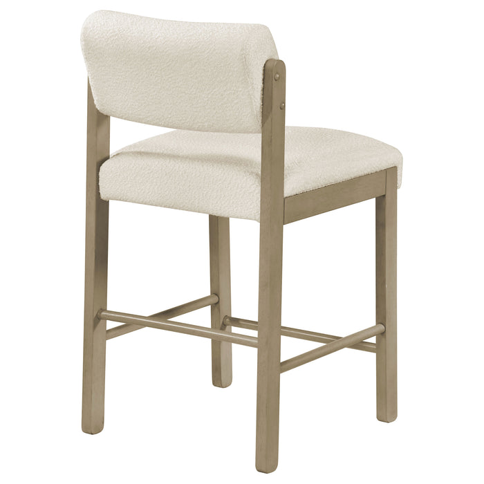 Kehoe Upholstered Counter Height Chair Cream and Natural Oak (Set of 2)