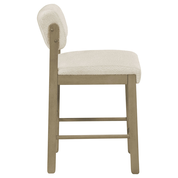 Kehoe Upholstered Counter Height Chair Cream and Natural Oak (Set of 2)