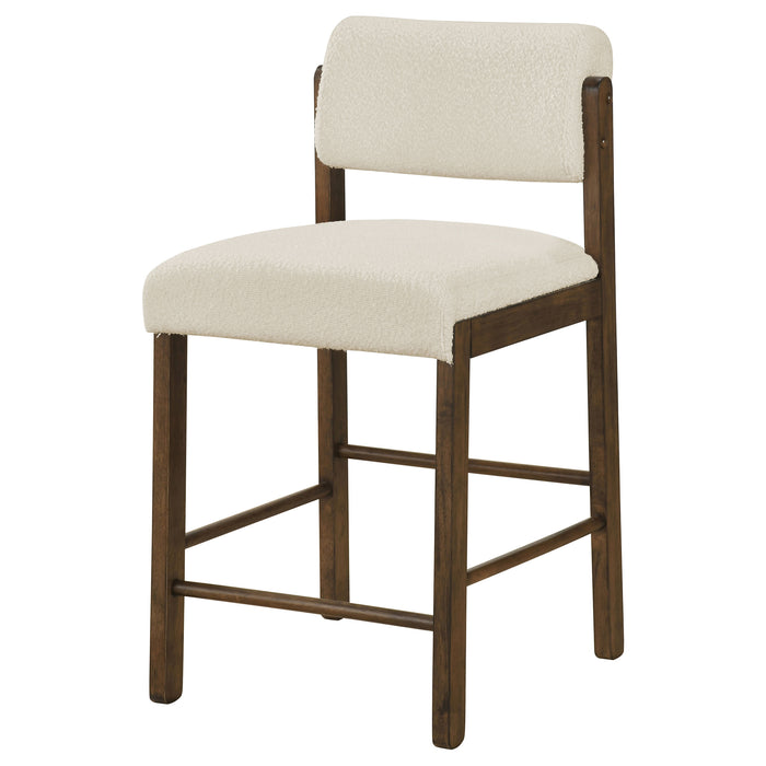 Kehoe Upholstered Counter Height Chair Cream and Walnut (Set of 2)
