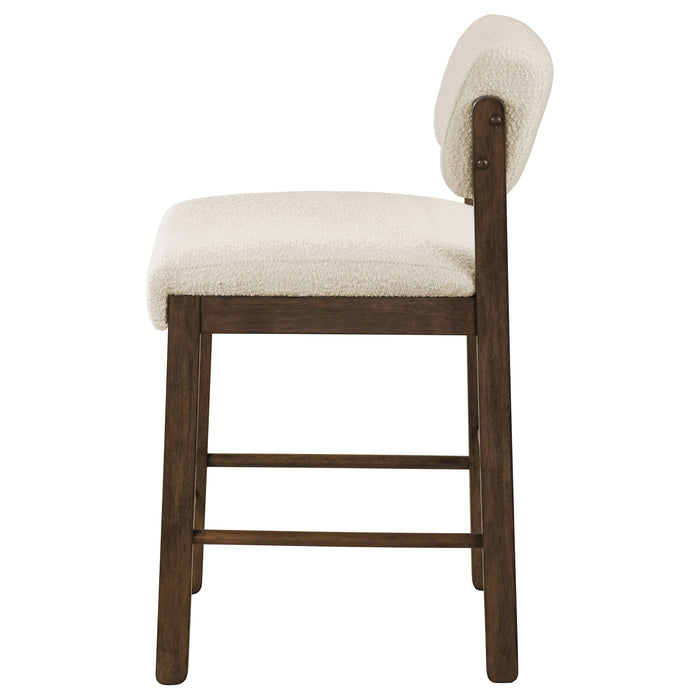 Kehoe Upholstered Counter Height Chair Cream and Walnut (Set of 2)