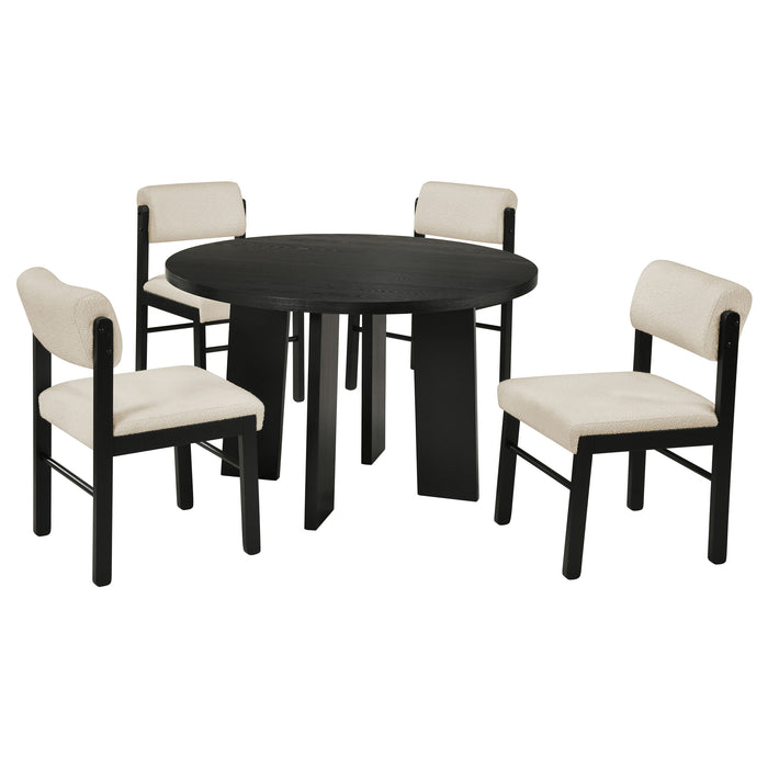 Strouse 5-piece Dining Set Cream and Black
