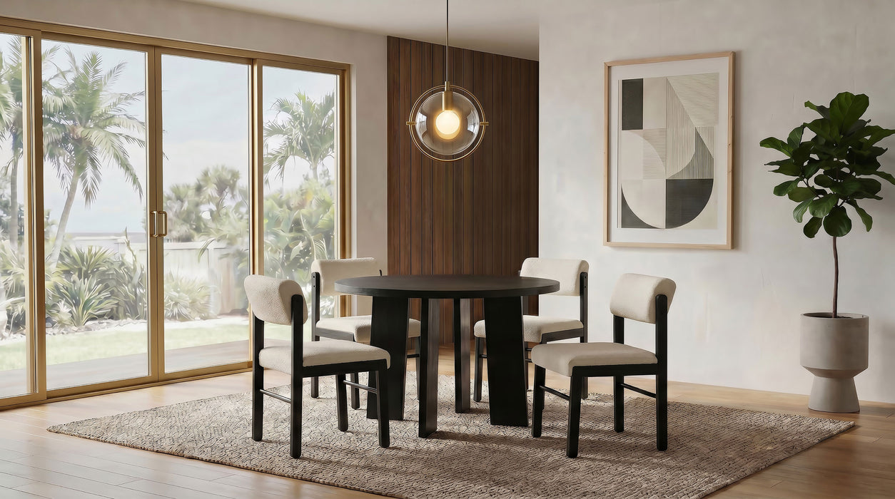 Strouse 47-inch Round Wood Dining Room Table Black