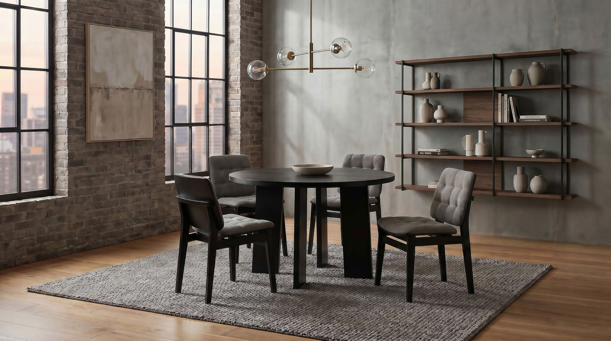 Strouse 47-inch Round Wood Dining Room Table Black