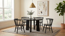 CoasterEveryday 47-inch round black wood dining table with a smooth surface and sturdy legs for a modern dining room setup.