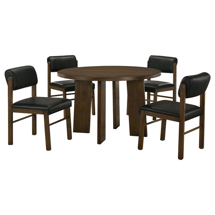 Strouse 5-piece Dining Set Black and Walnut