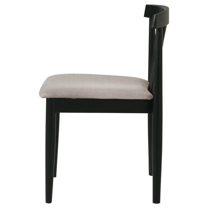 Cullen Dining Side Chair Upholstered Seat Black (Set of 2)