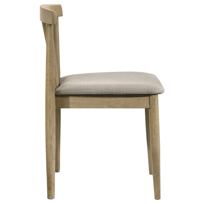 Cullen Dining Side Chair Upholstered Seat Natural Oak (Set of 2)