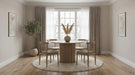 Set of 2 Cullen dining side chairs with upholstered seats and natural oak finish, showcasing modern wooden furniture design.