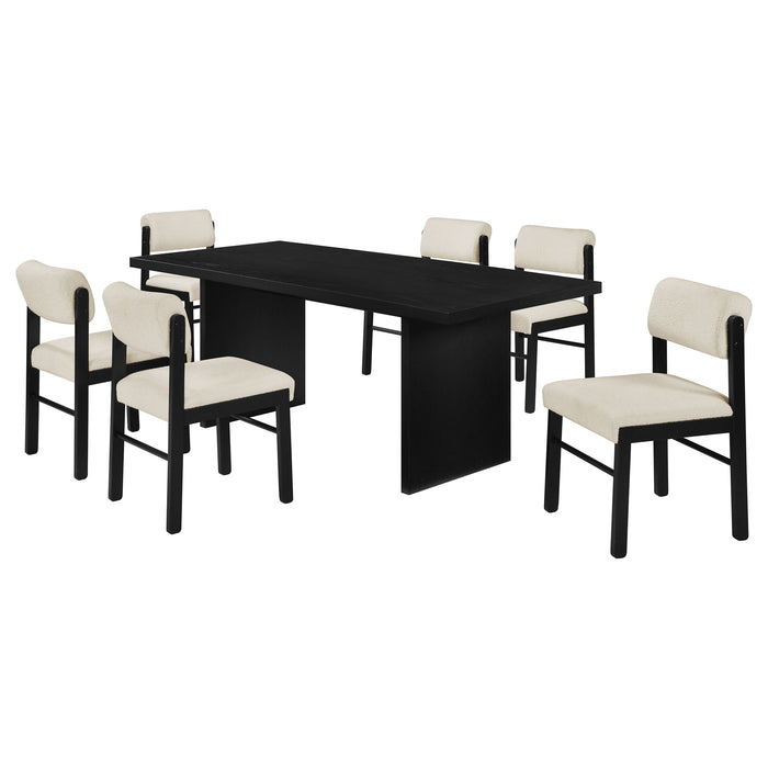 Decker 7-piece 82-inch Rectangular Dining Set Cream and Black