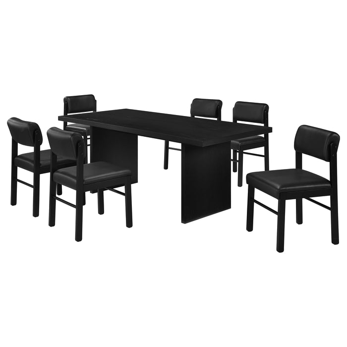 Decker 7-piece 82-inch Rectangular Dining Set Black