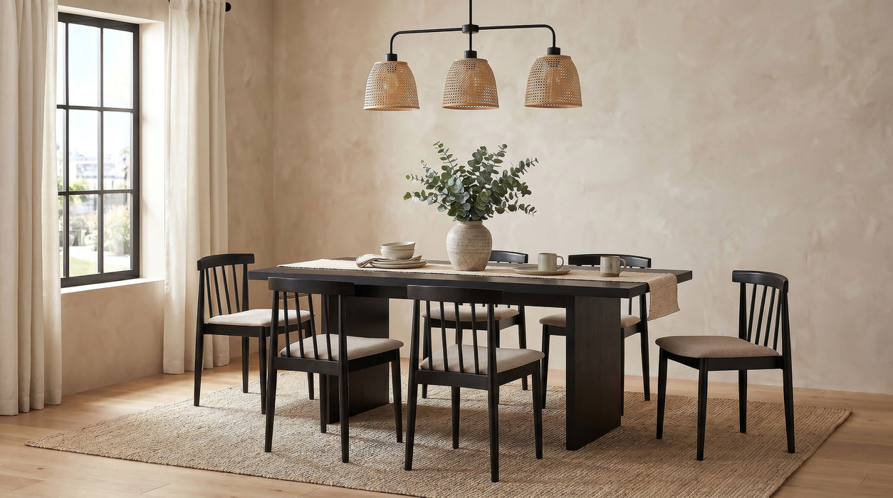 Decker 82-inch Rectangular Wood Dining Table Black
