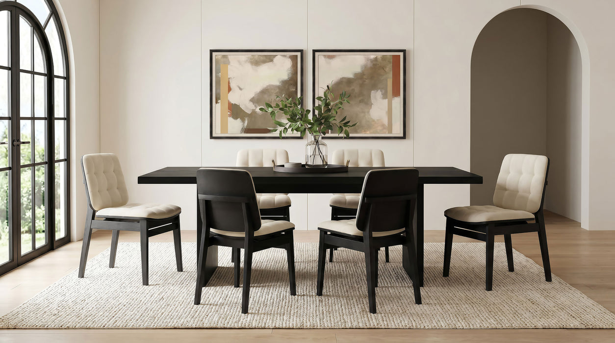 Decker 82-inch Rectangular Wood Dining Table Black