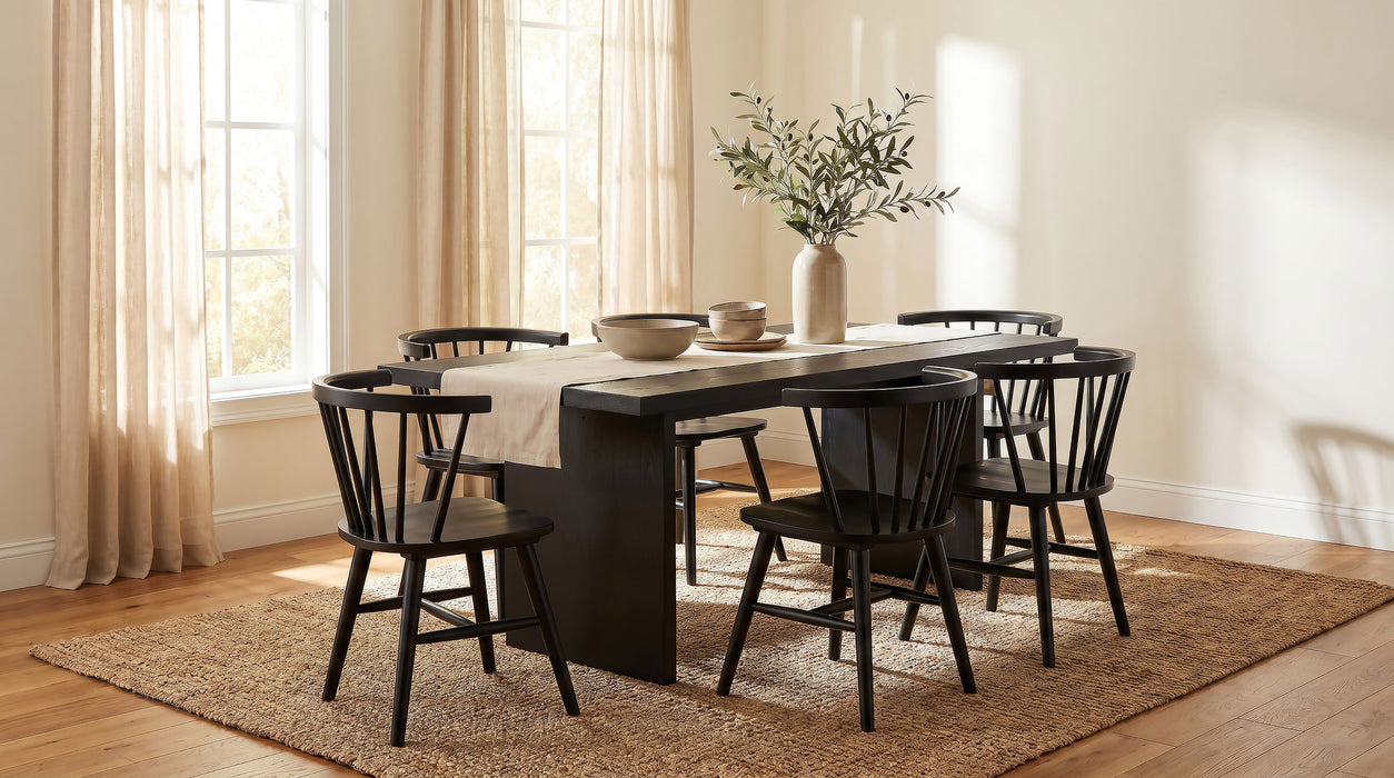 Decker 82-inch Rectangular Wood Dining Table Black