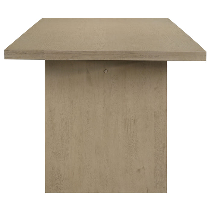 Decker 7-piece 82-inch Rectangular Dining Set Wheat and Natural Oak