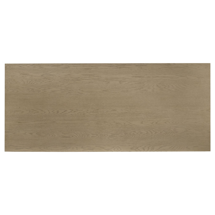 Decker 7-piece 82-inch Rectangular Dining Set Black and Natural Oak