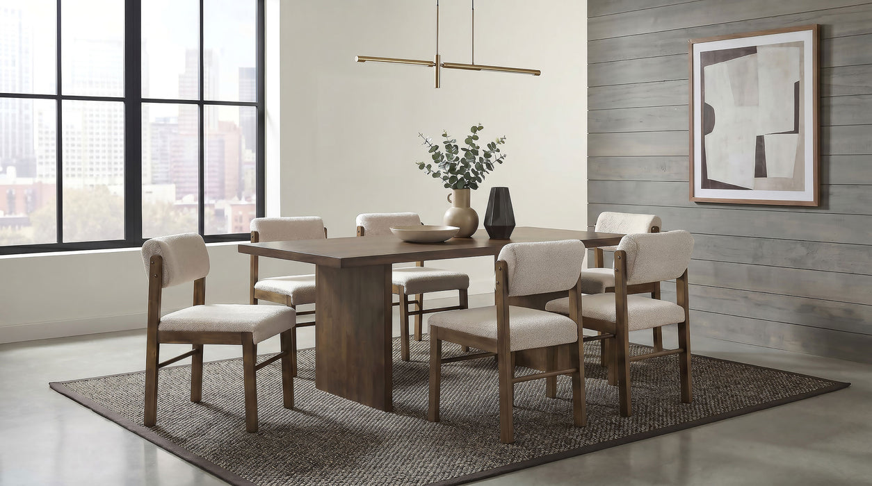 Decker 7-piece 82-inch Rectangular Dining Set Cream and Walnut