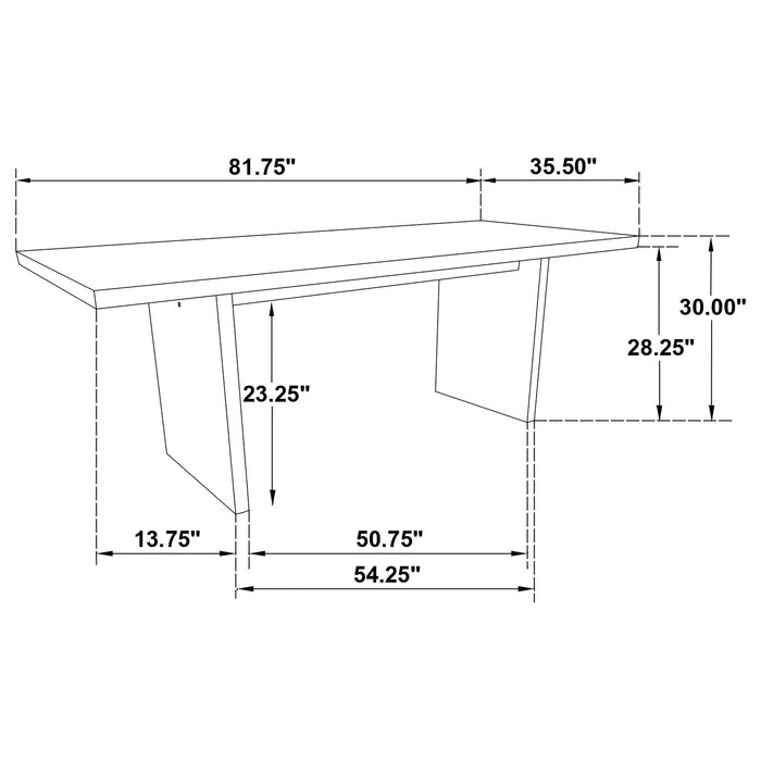 Decker 7-piece 82-inch Rectangular Dining Set Cream and Walnut