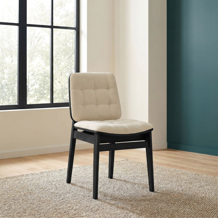 Redbridge Upholstered Side Chair Cream and Black (Set of 2)