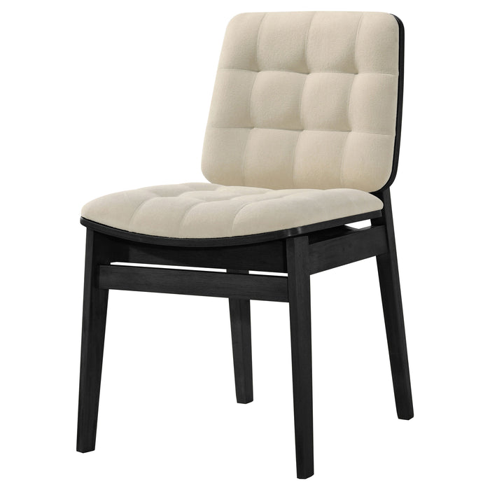 Redbridge Upholstered Side Chair Cream and Black (Set of 2)